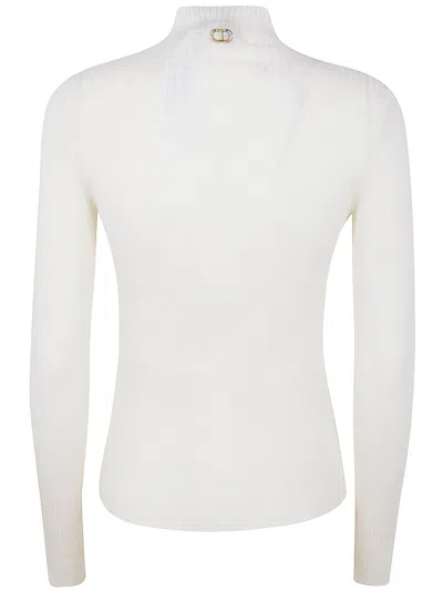 Twinset Twin-set Turtle Neck Sweater In White