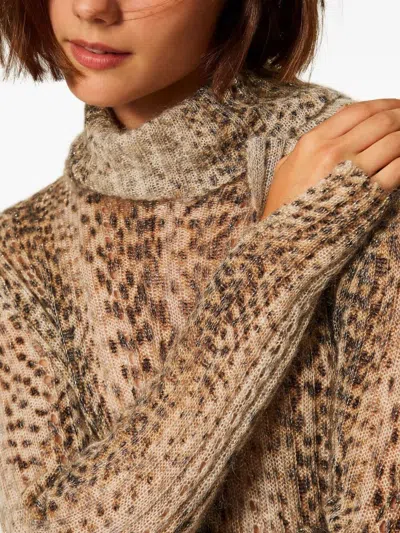 Twinset Twin-set Turtle Neck Sweater Print In Brown