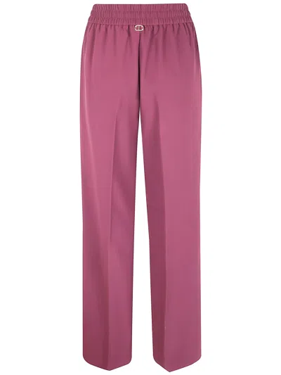 Twinset Twin-set Wide Leg Trousers In Burgundy