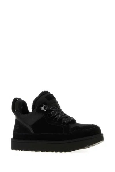 Ugg Black Suede And Mesh Lowmel Sneakers In Black