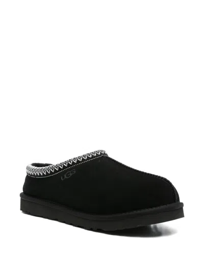 Ugg Black Suede Slip-on Sneakers With Zigzag Stitch Detail