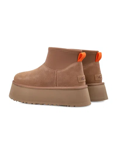 Ugg Classic Mini Dipper Ankle Boots In Brown Suede In Brown