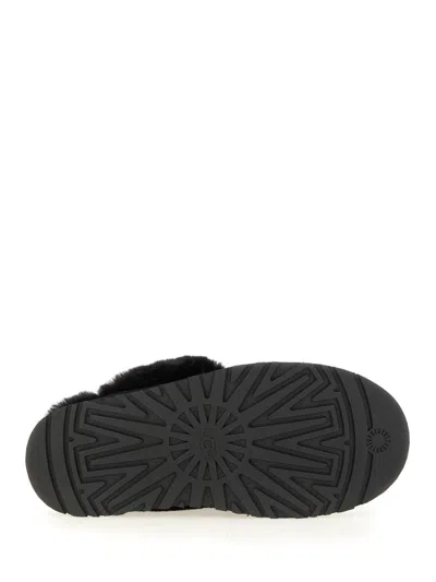 Ugg Soft Suede Slip-on Mules With Plush Fur Lining In Black