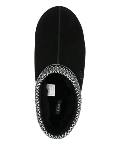 Ugg Black Suede Slip-on Sneakers With Zigzag Stitch Detail