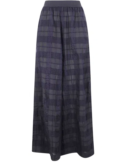 Uma Wang Grid-pattern Elastic-waist Trousers