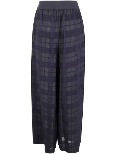 Uma Wang Grid-pattern Elastic-waist Trousers