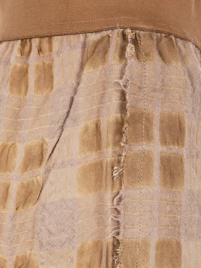 Uma Wang Elasticated Waistband Checked Trousers In Brown