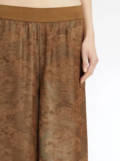 Uma Wang Pansy Viscose And Cupro Trousers In Brown