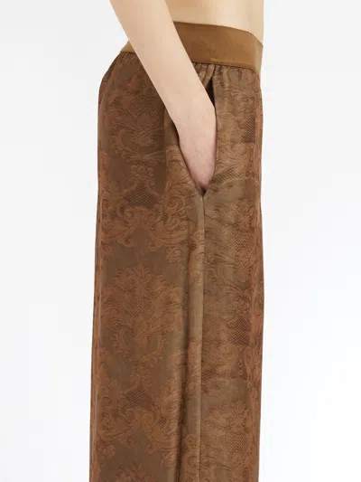 Uma Wang Pansy Viscose And Cupro Trousers In Brown