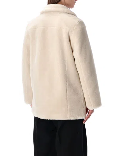 Urbancode Reversible Faux Fur Coat With Suede Interior In Neutral