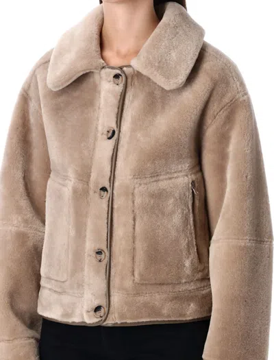 Urbancode Reversible Faux Fur Jacket With Suede Interior In Neutral