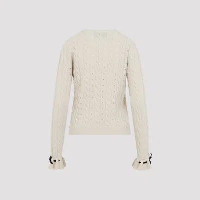 Valentino Betulla White Virgin Wool Sweater In Neutral