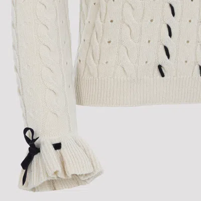 Valentino Betulla White Virgin Wool Sweater In Neutral
