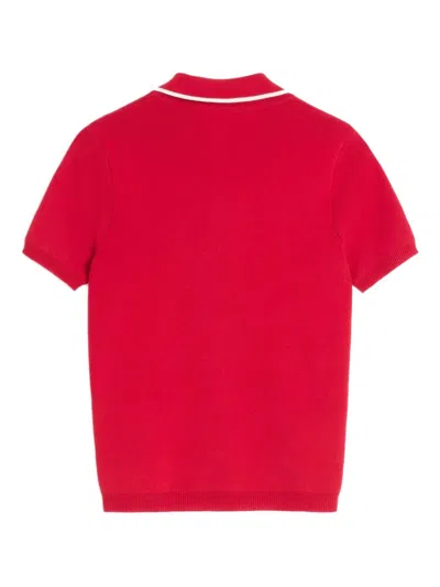 Valentino Cherryfic Top With Polo Collar And Cherry Embellishment
