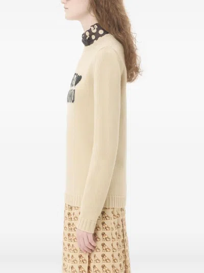 Valentino Beige Heart-embellished Sweater