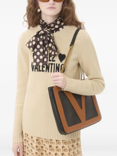 Valentino Beige Heart-embellished Sweater