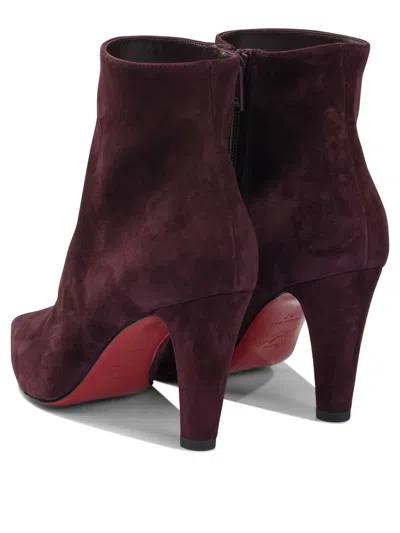 Christian Louboutin Vibella Booty 85 Suede Ankle Boots In Purple