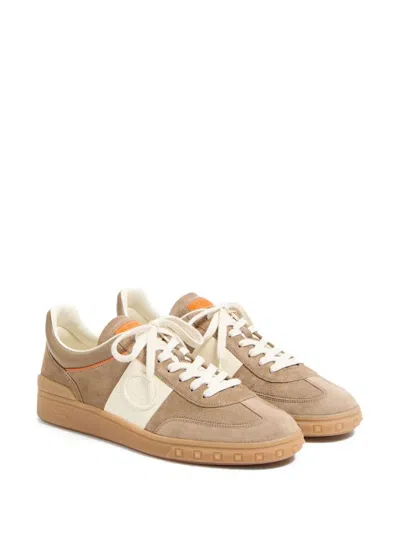 Valentino Garavani Upvillage Low Top Trainer In Split Leather And Calfskin Nappa Leather In Multi