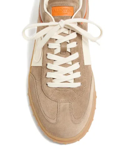 Valentino Garavani Upvillage Low Top Trainer In Split Leather And Calfskin Nappa Leather In Multi