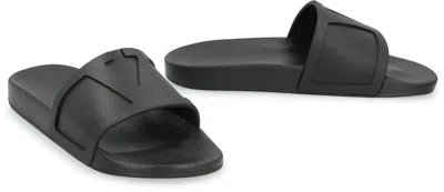 Valentino Garavani Coolside Rubber Slider Sandals In Black