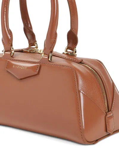 Givenchy Antigona East West Mini Leather Handbag In Brown