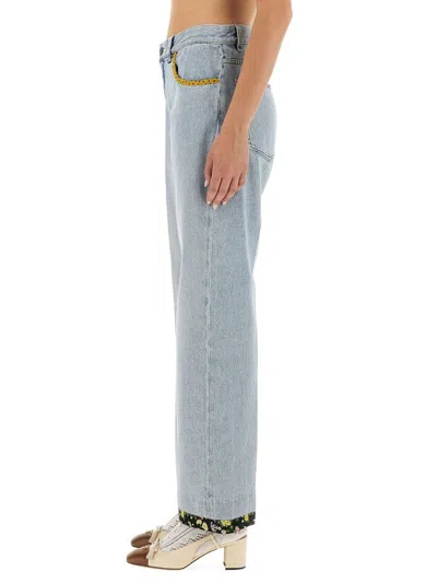 Valentino Garavani Embroidered Denim Pants