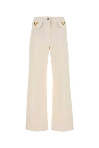 Valentino Garavani Ivory Denim Jeans In Neutral