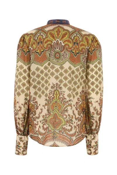 Valentino Garavani Printed Muslin Shirt In Gold
