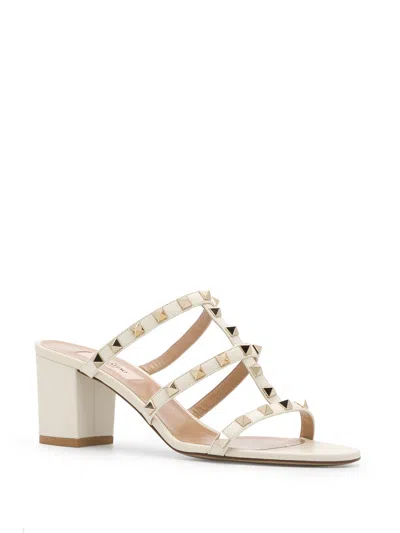 Valentino Modern Open Toe Block Heel Sandals In Neutral