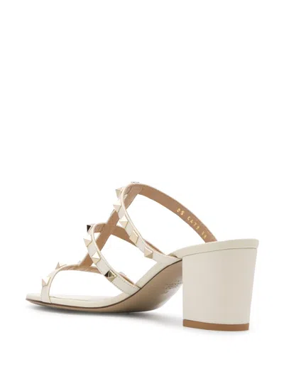 Valentino Modern Open Toe Block Heel Sandals In Neutral