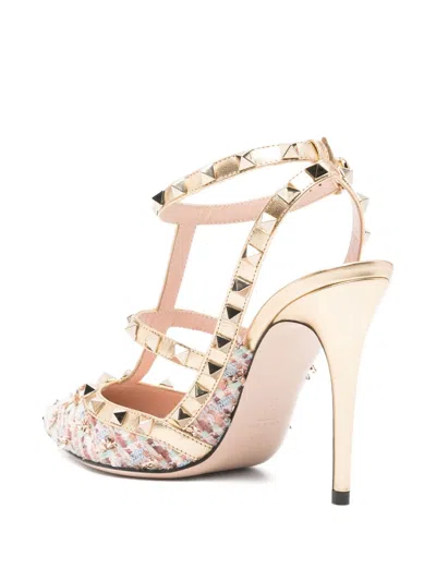 Valentino Garavani Rockstud Tweed Slingback Pumps In Multi