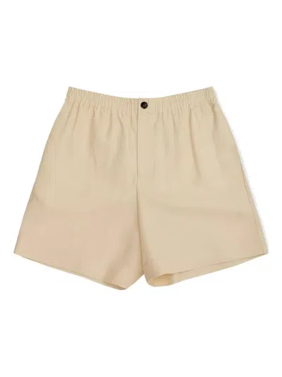 Valentino Garavani Side-stripe Shorts With An Elastic Waistband In Neutral