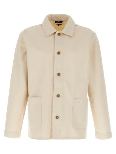 Apc A.p.c. Kerlouan' Beige Jacket With Classic Collar In Neutral