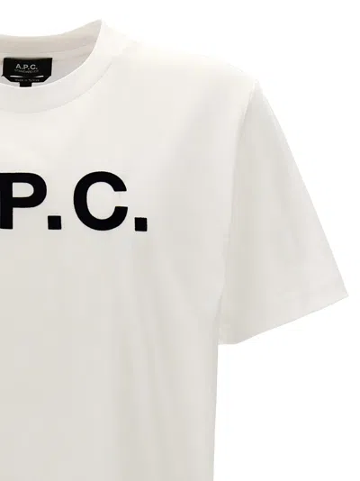 Apc White Oversized T-shirt With A.p.c. Print In Cotton Man In White