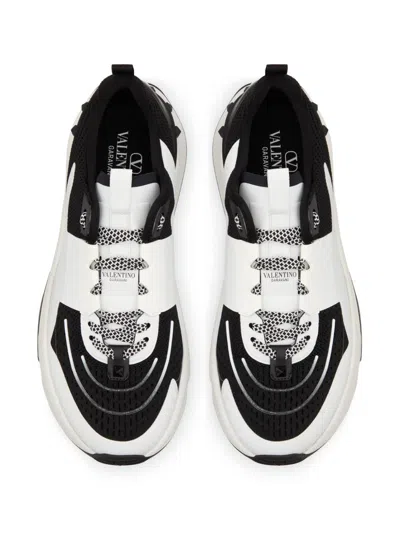 Valentino Garavani True Act Low Top Trainer In Mesh And Rubberised Fabric In White