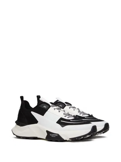 Valentino Garavani True Act Low Top Trainer In Mesh And Rubberised Fabric In White