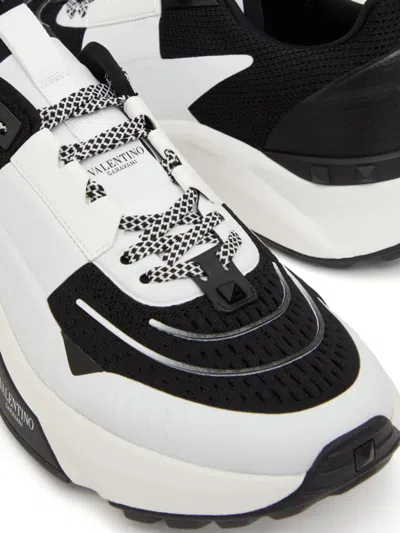 Valentino Garavani True Act Low Top Trainer In Mesh And Rubberised Fabric In White