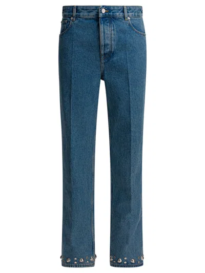 Valentino Garavani Jeans With Cabochons In Blue