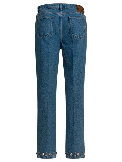 Valentino Garavani Jeans With Cabochons In Blue