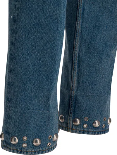 Valentino Garavani Jeans With Cabochons In Blue