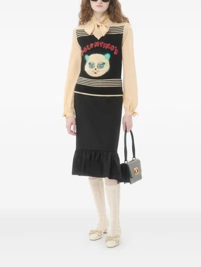 Valentino Garavani Le Chat De La Maison Wool Vest In Multi