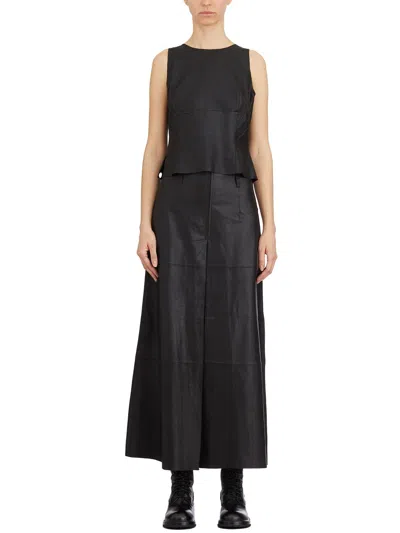 Vanderwilt Leather Tank Top In Black