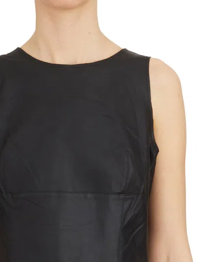 Vanderwilt Leather Tank Top In Black