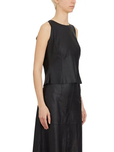 Vanderwilt Leather Tank Top In Black