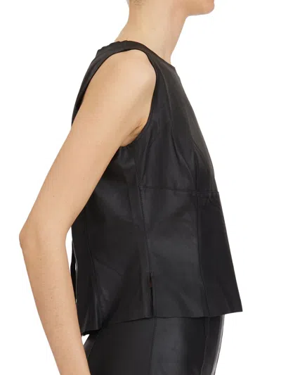 Vanderwilt Leather Tank Top In Black