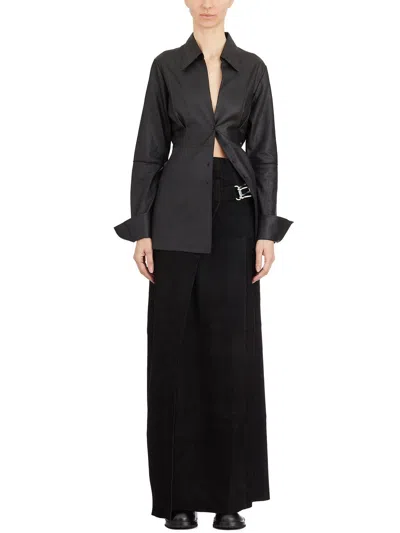 Vanderwilt Leather Wallet Skirt In Black