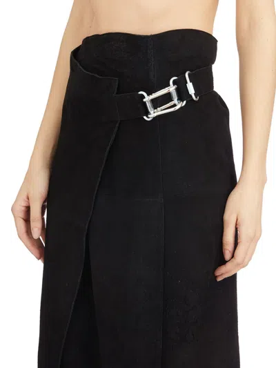 Vanderwilt Leather Wallet Skirt In Black