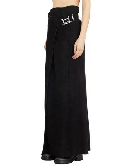 Vanderwilt Leather Wallet Skirt In Black