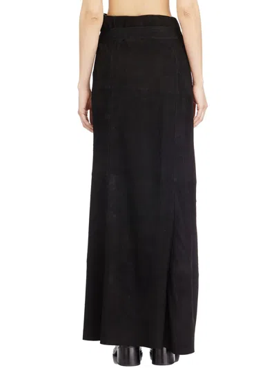 Vanderwilt Leather Wallet Skirt In Black
