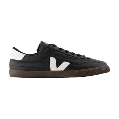 Veja Panenka Black Sneaker With Logo On The Side And Contrasting Heel In Leather Unisex
